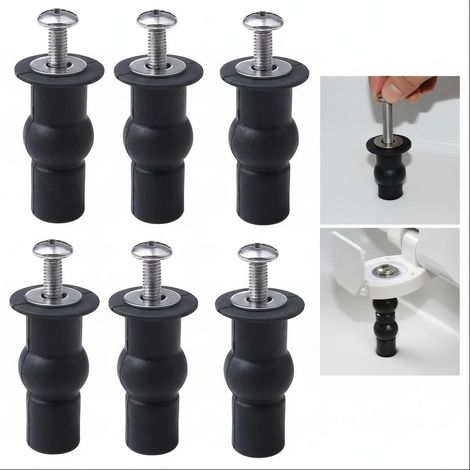 Toilet Seat Repair Kit - Universal Hardware Kit with Screws, Hinges and Nuts for Easy Installation (6 Pieces Rust Resistant) (1/5)