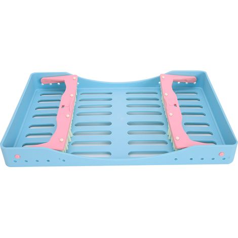 Boîte de stérilisation chirurgicale dentaire, plateau de désinfection, support bleu pour instruments (1/5)