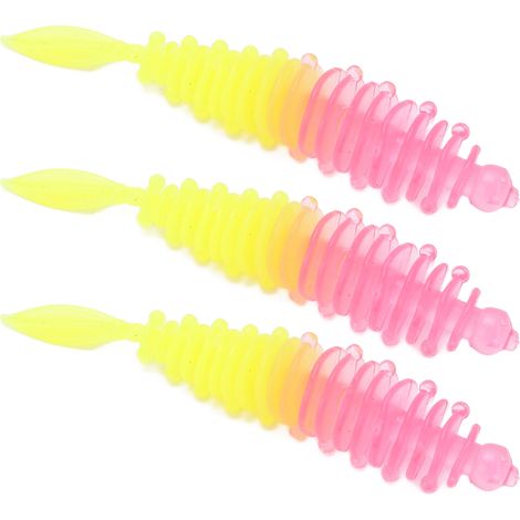 Kit de 10 leurres souples bicolores en silicone imitation queue d'aiguille pour la pêche à la perche et au poisson-chat SZFÄRG:A (1/5)