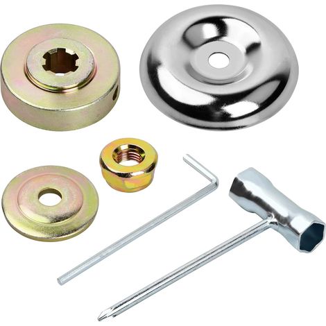 6 Pcs Kit Ecrou Tete Debroussailleuse Rechange, Lames de Boîte Vitesse Métal, Écrou kit de Fixation Universel, Kit D'adaptateur pour Jardin Tondeuse à Gazon Brosse Cutter (1/5)