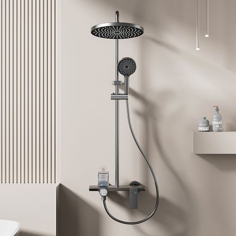 Ensembles de douche pour salle de bain mural baignoire à poignée unique Kit de douche de pluie en laiton robinet ensemble de douche gris