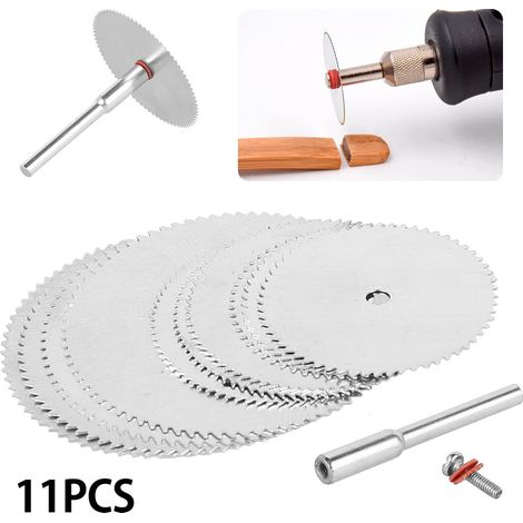 Lame De Scie Circulaire Mini - Acier Rapide HSS - Pour Outil Rotatif - Coupe Bois Plastique Métal Doux - 11 Pièces (1/5)