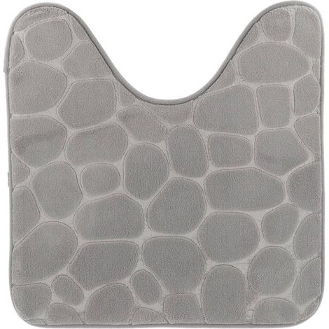 Wc-konturmatte formgedächtnis mikrofaser kiesel 45x50 cm - hellgrau - Tendance