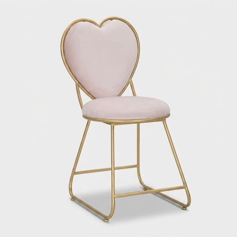 Chaise cœur métal doré design romantique moderne HEART (1/5)