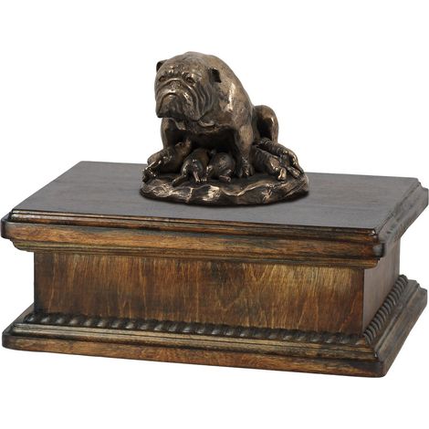 Bulldog II - un'urna per le ceneri del cane, un'urna classica con una statuetta, un'urna elegante con un cane di Art-Dog (1/5)