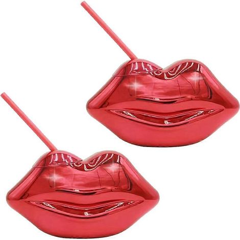Lot de 2 pièces, rouge lips disco boule tasses, pour bachelorette fête, single girl fête supplies, removable (1/5)