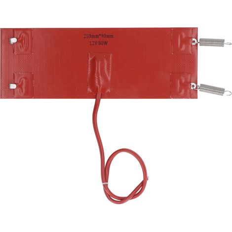 Eosnow Silikon-Heizkissen, effiziente wasserdichte Isolationsheizung für Automaschinen, 80 W, 250 mm x 90 mm, DC 12 V