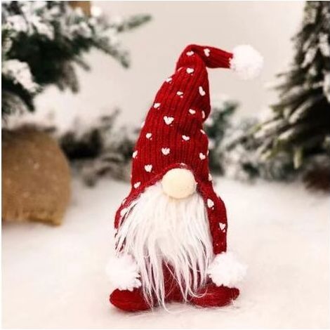 -Décoration de lutin de Noël Ornements de Noël Cadeau de Thanksgiving Nain suédois Peluche Elfe du Nether Figurine Poupée Bureau Petit Mignon Rouge (1/5)