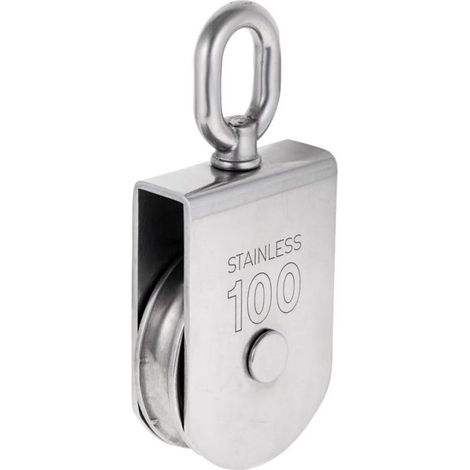 Hochleistungs-Seilrolle mit einer Scheibe, Edelstahlwirbel, Rollenblock, max. Belastung 35-1000 kg - M100 (1/4)