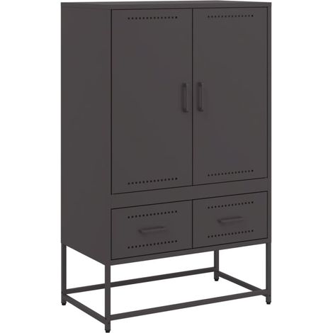 Credenza cassettiera cassettiera mobile contenitore organizer cucina soggiorno soggiorno alto 68 x 39 x 111,5 cm acciaio nero 020034963