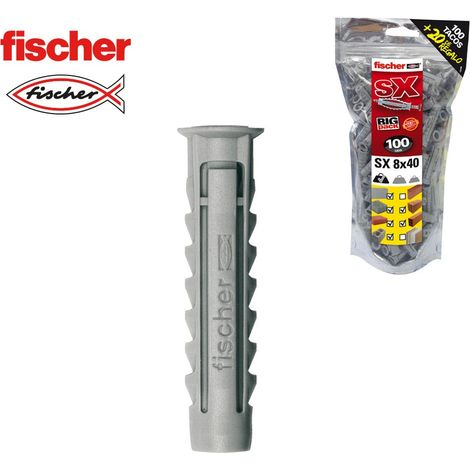 FISCHER SX Plus Tacos – Big Pack Ø8x40mm 100 Einheiten + 20 gratis 568726