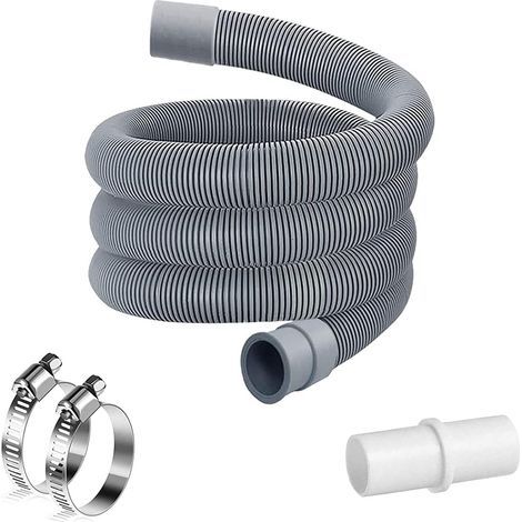 2 M Rallonge Tuyau eau Machine a Laver,Rallonge Tuyau Lave Vaisselle,Tuyau de Machine à Laver,Kit d'Extension Flexible de Vidange Universel pour Lave-linge et Lave-vaisselle- (1/5)