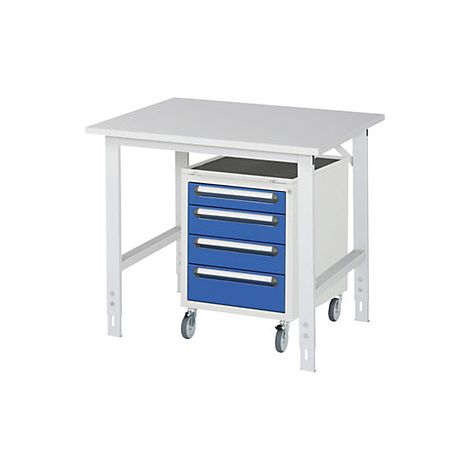 Mesa de trabajo con cajonera buck rodante con 4 cajones 1 x 90 (1/3)