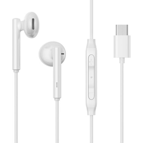 Aud fonos con cable de media oreja USB C Series Blanco