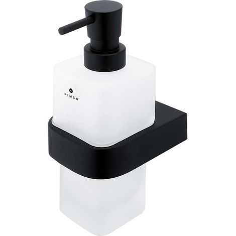 Nimco Nikau - Distributeur de savon avec support, verre/noir mat NKC 30031H-T-90 (1/2)