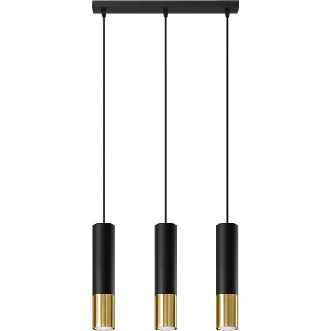 Sollux LOOPEZ Suspension triple noir, or GU10 (1/5)