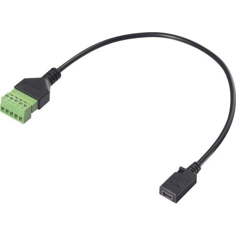 USB 2.0 Mini-B-Buchse auf Klemmanschluss-Adapterkabel – RF-6443962, 30 cm, schwarzer PVC-Mantel A590693
