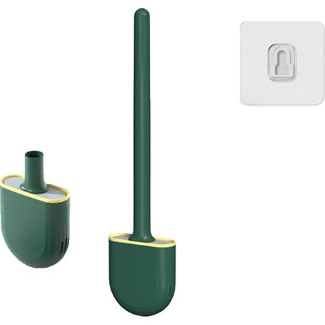 Scopino per WC, manico ergonomico, design igienico, modello 2 verde (1/2)