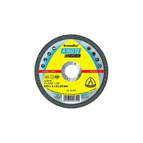 Disque à tronçonner pour métaux KLINGSPOR 125 mm x 1,0 mm x 22,2 mm A960 TZ Spécial (1/3)