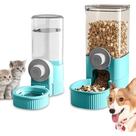 Bouteille d'eau automatique de luxe pour lapins - Gamelle 2 en 1 pour nourriture et eau - Mangeoire suspendue pour chats et rongeurs - 1200 ml (1/5)