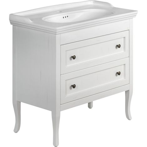 Meuble sous-vasque RETRO 83,5x80x43cm, vieux blanc (1/4)