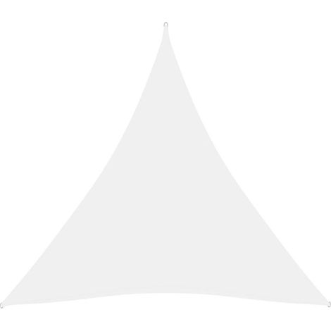 Voile de parasol Tissu Oxford triangulaire 5x5x5 m Blanc (1/5)