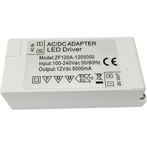 MINKUROW Alimentatore Led 12v, Trasformatore Led 60w Ac 220v A 12v Dc 5a Trasformatore Led, Adattatore Convertitore Driver Led Tensione Costante, Per Strisce Led E Lampadina Led Mr16 G4 Mr11 (Confezio (1/5)