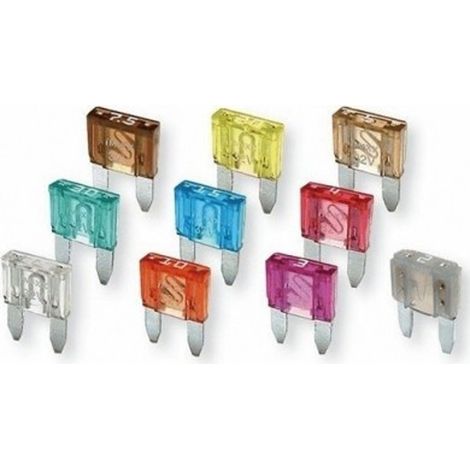 TRADE SHOP - Set 10 Fusibili Lamellari Clip Coccodrillo Auto Barca Camper Camion 6-24 Volt -