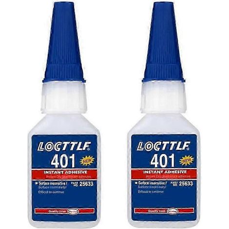 Lot de 2 flacons de 20 ml de colle Loctite 401 instantanée à prise rapide, super colle multi-usages, liquide incolore ultra-forte. (1/5)