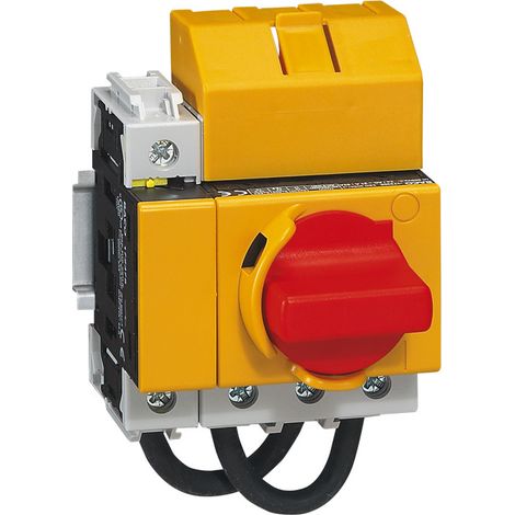 Interrupteur-sectionneur modulaire rotatif courant continu 600V pour application photovoltaïque 25A 4 modules LEGRAND 414262
