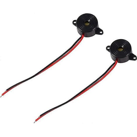 2 unidades de zumbador electrónico de 12 V y 85 dB, zumbador piezoeléctrico activo de tono continuo de 3-24 V y 100 mm de longitud. (1/5)