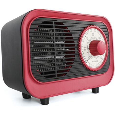 Chauffage soufflant, chauffage de chambre portable rétro, pièce d'hiver 1 ventilateur électrique, 1 manuel d'instructions (rouge) (1/4)