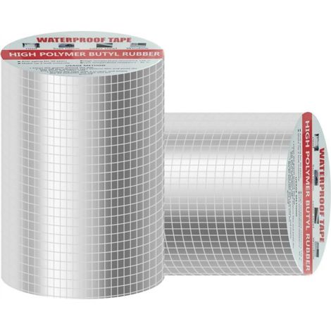 Pack of 2 Butyl Waterproof Tape 150mm x 5m, Adhesive Waterproof Tape, Butyl Adhesive Tape, Leak Repair for Roof Repair (1/5)