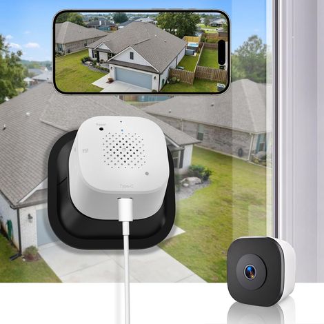 Caméra de sécurité 3 MP 2K pour fenêtre – Caméra de fenêtre intérieure WiFi 2,4 GHz et 5 GHz, vision nocturne couleur AI Colorvue (1/5)