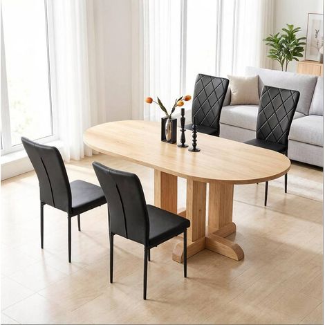 Esszimmerstuhl 4er-Set mit hoher Rückenlehne Schwarz OKMYHOME (1/5)