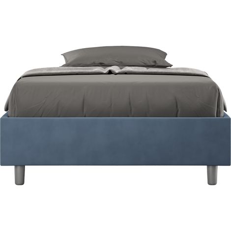 Letto Matrimoniale Francese Sommier 140x200 cm Senza Rete Azelia Blu (1/4)