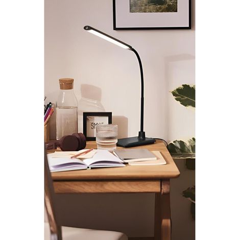 ORION91oficial® - Flexo Escritorio, Lámpara Mesa, 40cm, LED con Brazo Flexible, Dimable, 6W 360lm, Control Táctil, 4 Modos de Brillo🖤, Dormitorio, Lectura, Estudio - spaziOrion91 - (1/5)