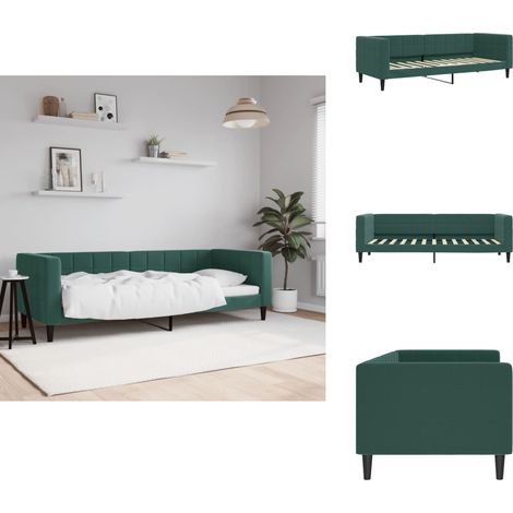 Lit de repos sans matelas vert foncé 80x200 cm velours - Lit De Repos - Lits De Repos - Canapé-lit - Lit D'appoint (1/5)