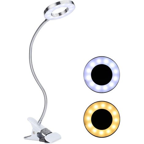 Lampe de bureau à pince, lampe de table USB, lampe LED flexible et pliable pour la lecture, idéale pour le nail art, le tatouage, la beauté et le maquillage. Protection des yeux. Parfaite pour le nail (1/5)