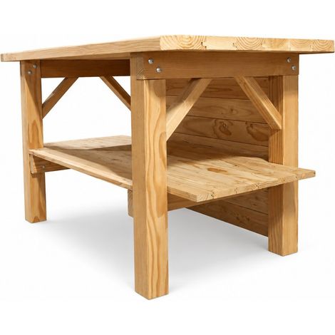 Îlot central de cuisine en Douglas massif 150 cm livré monté (1/5)