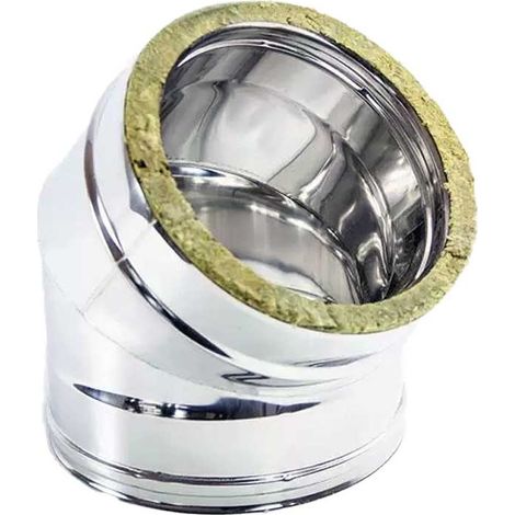 CURVA INOX 45° DOPPIA PARETE Ø150/200 mm
