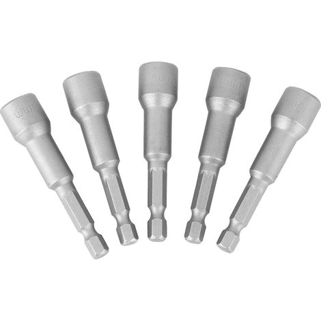 Jeu de 5 embouts douille magnétiques 10mm pour visseuse, tige hexagonale, foret en acier chrome vanadium, accessoire puissant (1/5)