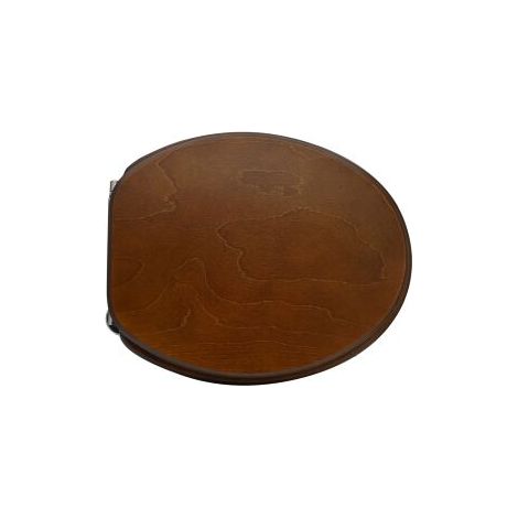 Abattant WC universel 40,5-45,5x37 cm abattant WC en fonte de noyer fonce' entraxe 13,5-18,5 cm avec charnie'res re'glables