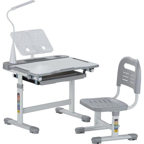 Pour accompagner la croissance, bureau enfant avec chaise et lampe, hauteur réglable, inclinable pour chambre (1/5)