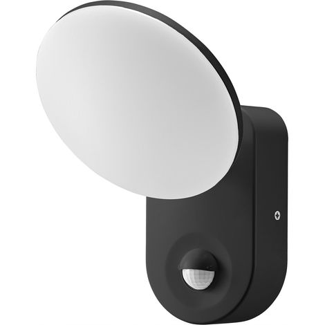 Orno Applique murale noire avec détecteur de mouvement LED