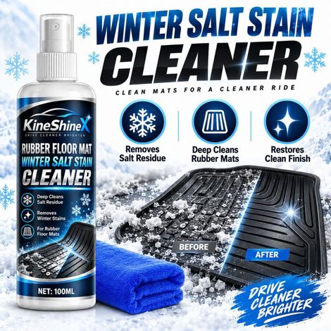 KineShineX Auto-Gummifußmatten-Reiniger Winter-Salzflecken-Spray 100ml Schneeschmelz-Salzflecken-Entfernungsspray (1/5)