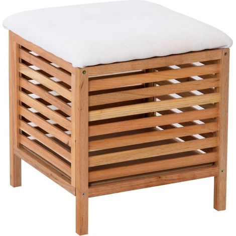 Swiss Aqua Technologies – Tabouret en bois naturel 45x50x45 cm – HOMETAB – Design élégant pour intérieur – Résistant et durable (1/4)