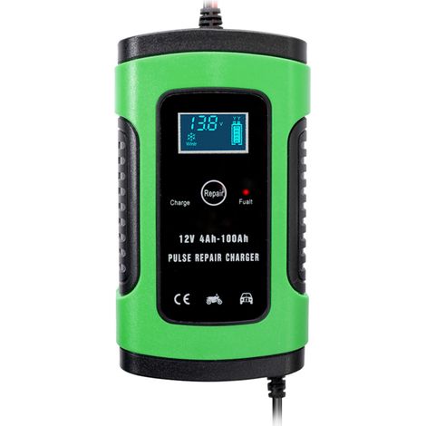 Chargeur batterie auto 12V 6A charge rapide intelligente réparateur impulsion mainteneur automatique plomb acide humide sèche booster démarrage écran LCD (1/4)