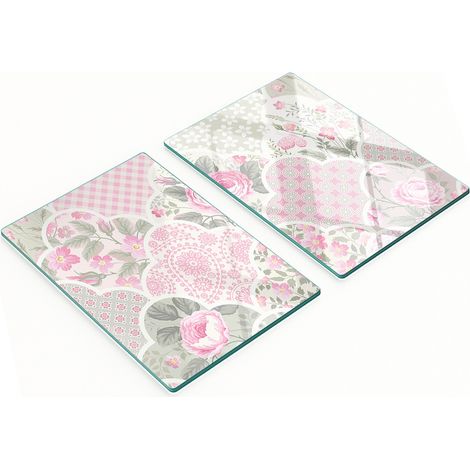Tableros de vidrio decorativos multifuncionales para cocina con rosas y adornos, 2x40x52 cm. (1/5)