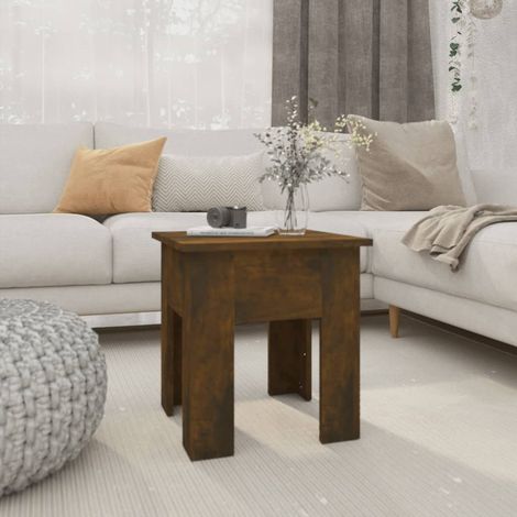Tavolino da Salotto Rovere Fumo 40x40x42 cm in Truciolato vidaXL